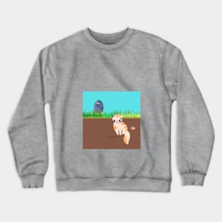 ' miss you mica ' sad kitty art Crewneck Sweatshirt